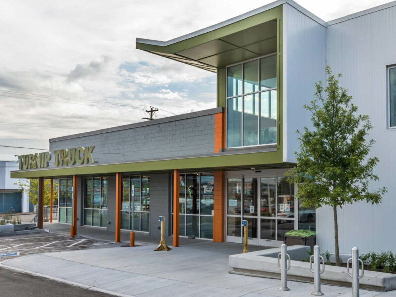 Exterior shot of the Turnip Truck Grocery Store in Nashville, Tennessee