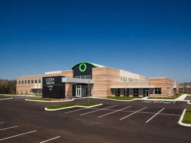 Streetview of the Loden Vision Center Building and empty parking lot