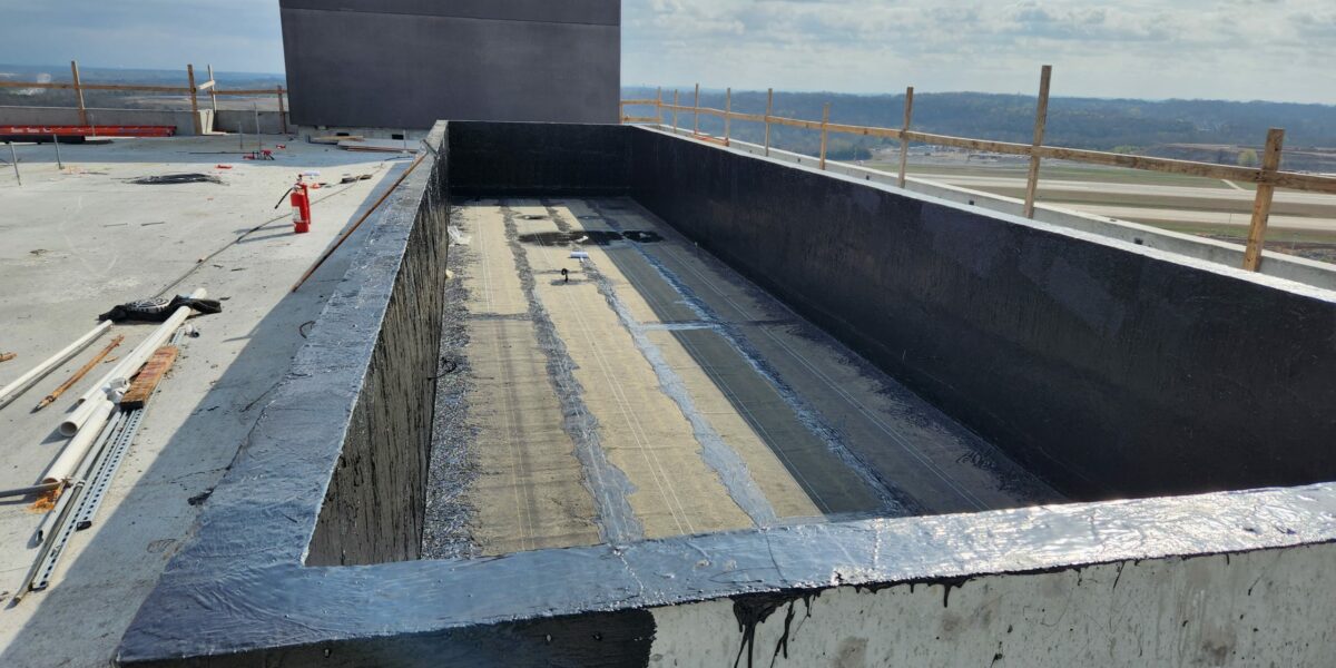 The BNA Hilton rooftop while it was still under construction