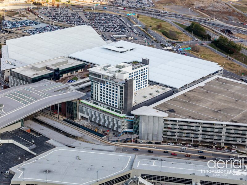 Aerial view of commercial construction