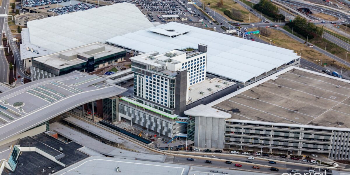 Aerial view of commercial construction